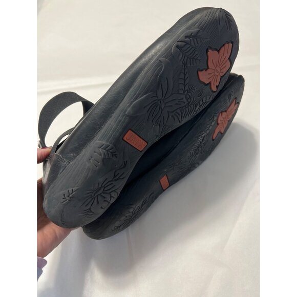 Jafa Leather Ankle Strap Shoes Size 9.5 Black - Picture 7 of 8